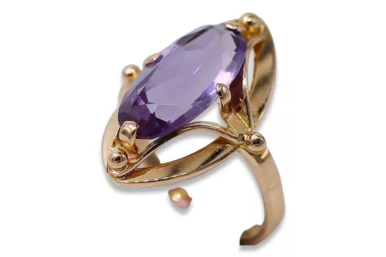 Original Vintage 14K Rose Gold Alexandrite Ring Vintage Jewlery vrc047r
